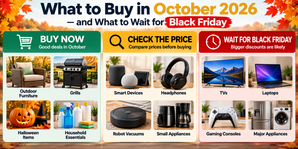 What to buy in October 2026 and what to wait for Black Friday