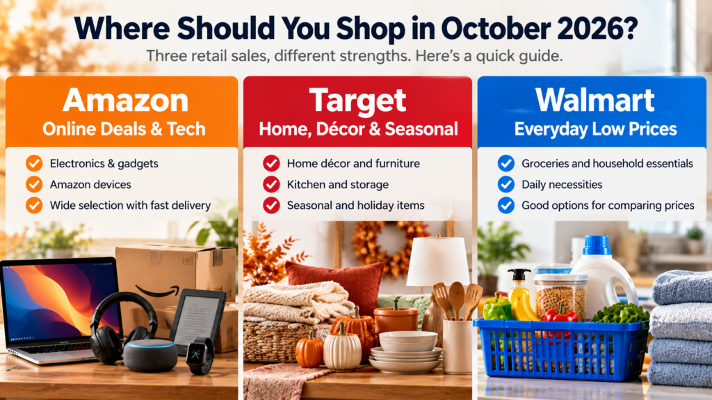 Amazon vs Target vs Walmart deals 2026